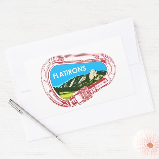 Flatirons klimmer Carabiner Rechthoekige Sticker (Envelop)