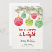 Flatkaart voor prettige en heldere kerstversiering feestdagenkaart (Voorkant / Achterkant)