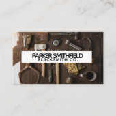 Flatlay Rustic Blacksmith Auto Building Tools Visitekaartje (Voorkant)