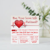 Flatlining Heart Graph Anti-Valentijnsdag Invite Kaart (Staand voorkant)