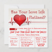 Flatlining Heart Graph Anti-Valentijnsdag Invite Kaart (Voorkant)