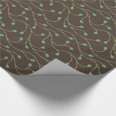 Flatorpatroon van elegant bruin en turkooizen cadeaupapier (Hoek)