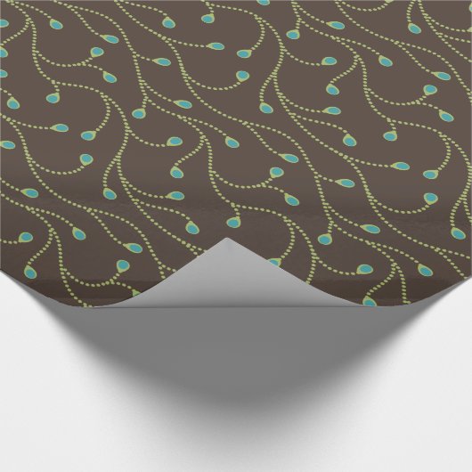 Flatorpatroon van elegant bruin en turkooizen cadeaupapier (Hoek)