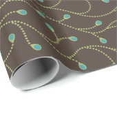 Flatorpatroon van elegant bruin en turkooizen cadeaupapier (Rol Hoek)