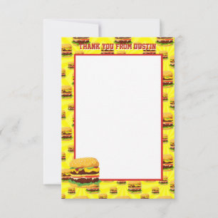 Flatpanel Tweezijdige Cheeseburger Bedankt Kaarten