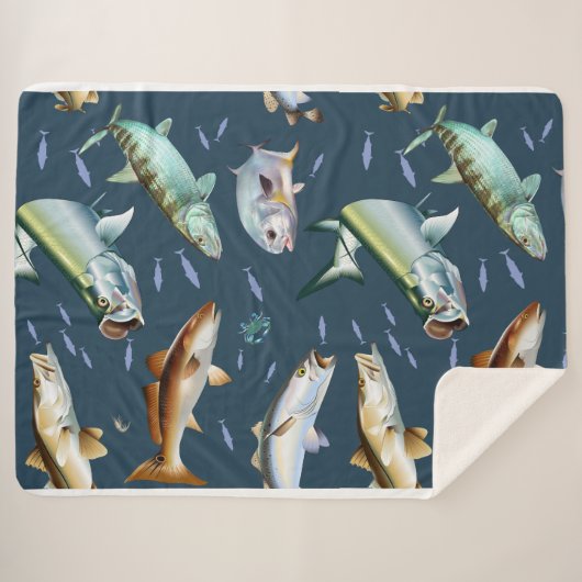 Flats-roodtrommel, tarpon, hak en gespikkelde fore sherpa deken (Voorkant (horizontaal))