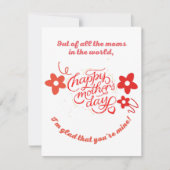 Flatte bedankt, moederdag bedankkaart (Voorkant)