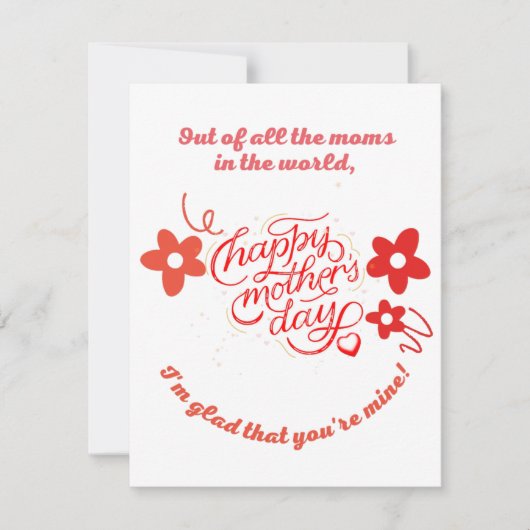 Flatte bedankt, moederdag bedankkaart (Voorkant)