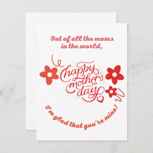 Flatte bedankt, moederdag bedankkaart (Voorkant / Achterkant)