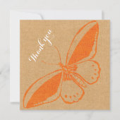 Flatte blanco bedankt kaart met vlinder (Voorkant)