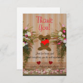 Flatte dank je kaart met Cute Teddy Bear (Voorkant / Achterkant)