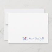 Flatte Kaart met schattige vos met een cadeau van  (Achterkant)