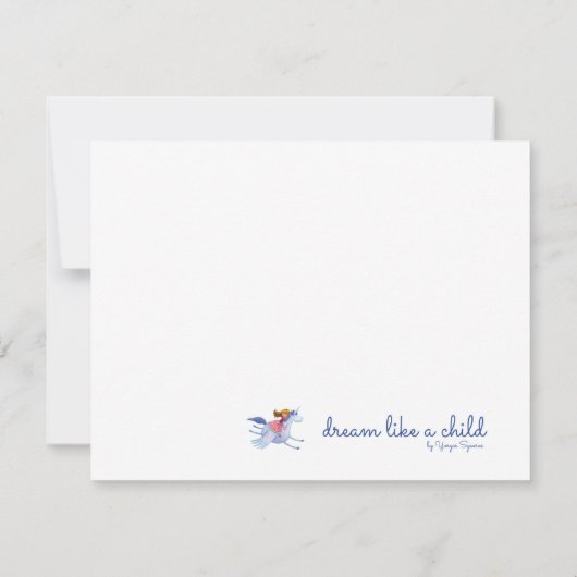 Flatte Kaart met schattige vos met een cadeau van  (Achterkant)