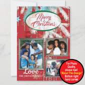 Flatte kerstkaart met foto's kaart