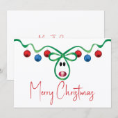 Flatte kerstkaart met persoonlijke tekst notitiekaartje (Voorkant / Achterkant)