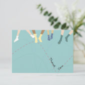 Flatte van de Partij van de Stof Dank u Bedankkaart (Staand voorkant)