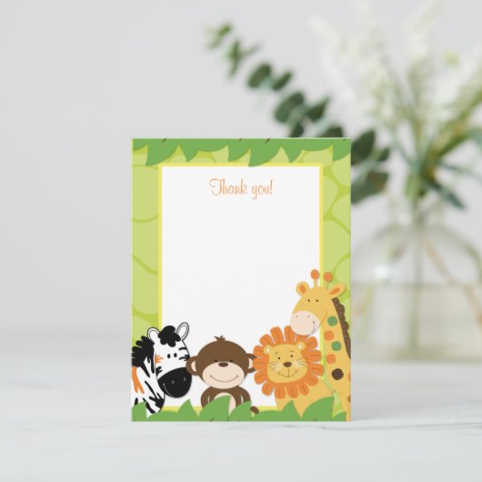 Flatte van veilige Oerwouden Bedankkaart (Staand voorkant)