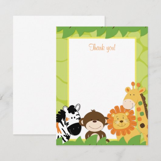 Flatte van veilige Oerwouden Bedankkaart (Voorkant / Achterkant)