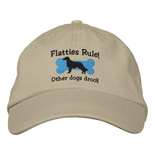Flatties regel geborduurd Pet (Voorkant)