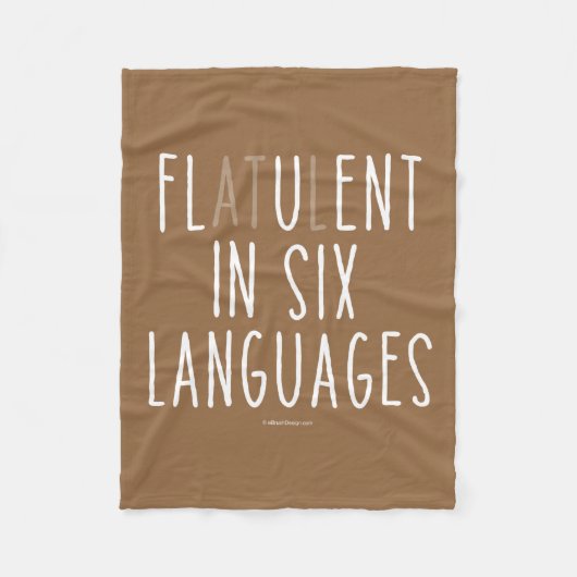 Flatulent in zes talen fleece deken (Voorkant)