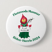 Flatwoods Monster Biden-Harris Pin Ronde Button 7,6 Cm (Voorkant)