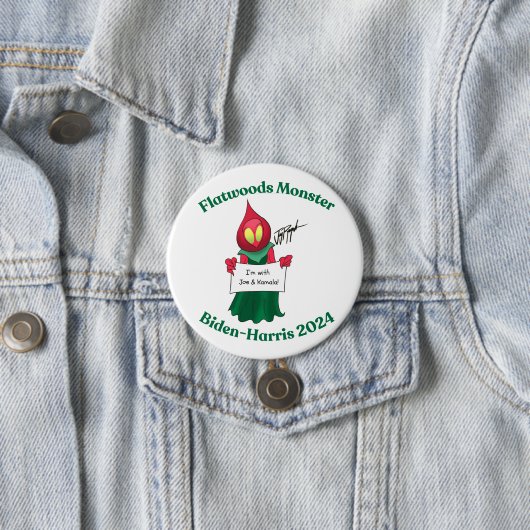 Flatwoods Monster Biden-Harris Pin Ronde Button 7,6 Cm (In situ)
