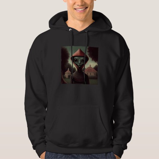 Flatwoods Monster Braxie 1952 Creepy Alien Cryptid Hoodie (Voorkant)