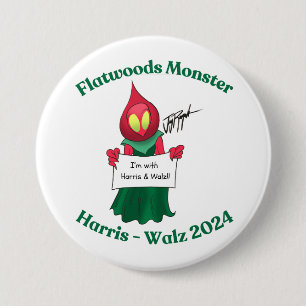 Flatwoods Monster voor Harris-Walz 2024 Ronde Button 7,6 Cm