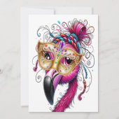 Flaunty Flamingo Mardi Gras Kaart (Voorkant)