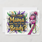 Flaunty Flamingo Mardi Gras Kaart (Voorkant)