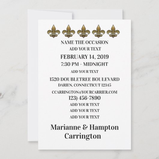 Flaunty Flamingo Mardi Gras Kaart (Achterkant)