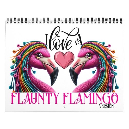 Flaunty Flamingo versie 1 Kalender (Hoes)