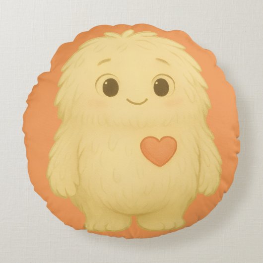 Flauschi Kissen – Das Empathie-Monster Rond Kussen (Voorkant)