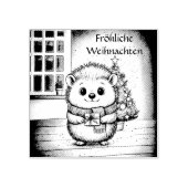 flauschiger igel mit weihnachtsgruß rubberstempel (Afrduk)
