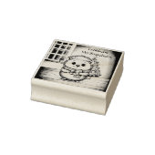 flauschiger igel mit weihnachtsgruß rubberstempel (Stempel)