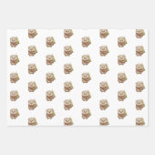 Flauschiger Igel Winterfarben Grün Rot Weiß Inpakpapier Vel (Voorkant)