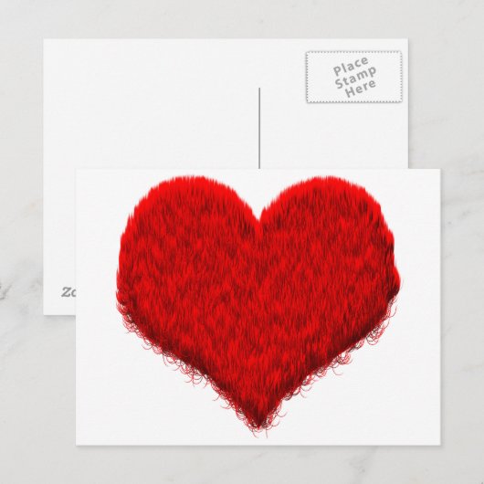 Flauschiges Herz Briefkaart (Voorkant / Achterkant)