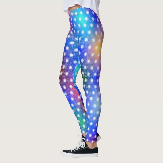 Flauwe randcirkels op gekleurde achtergrond leggings (Links)
