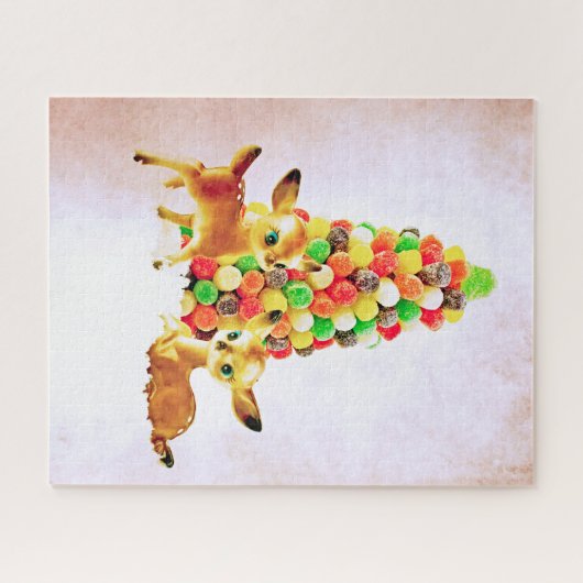  flauwvallen door kerstboom met gumdrop legpuzzel (Horizontaal)