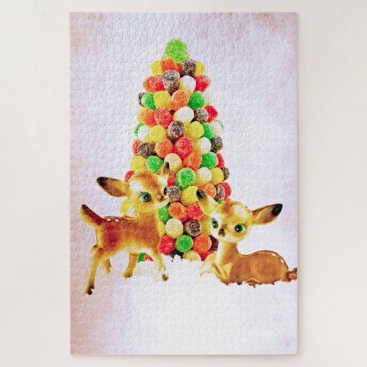  flauwvallen door kerstboom met gumdrop legpuzzel (Verticaal)