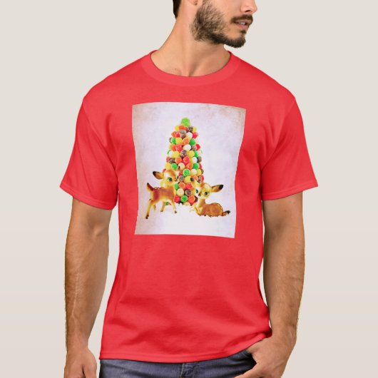  flauwvallen door kerstboom met gumdrop t-shirt (Voorkant)