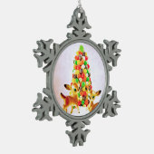 flauwvallen door kerstboom met gumdrop tin sneeuwvlok ornament (Links)