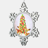 flauwvallen door kerstboom met gumdrop tin sneeuwvlok ornament (Rechts)