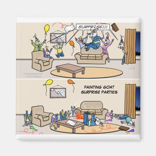 Flauwvallen Geit Verrassingsfeestjes Magneet (Voorkant)