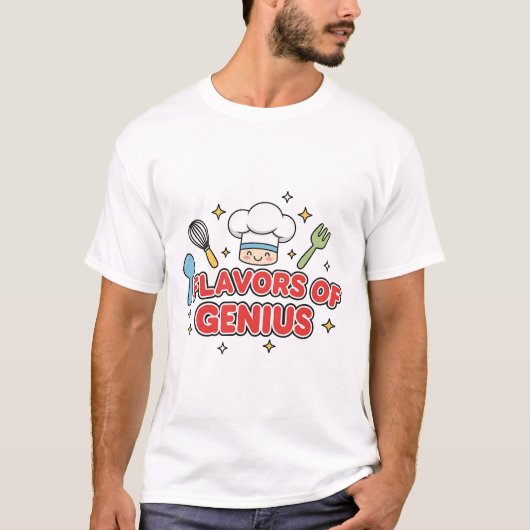 Flavors of Genius – Cute Chef Creativity T-Shirt (Voorkant)