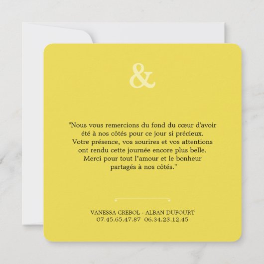 "Flavus"-bedankkaart (Achterkant)