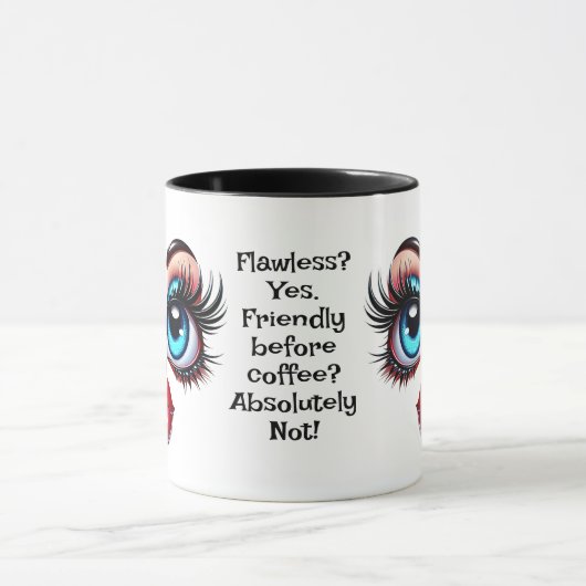 Flawless?  Add Name Message, Fabulous Eyes Face Mok (Midden)