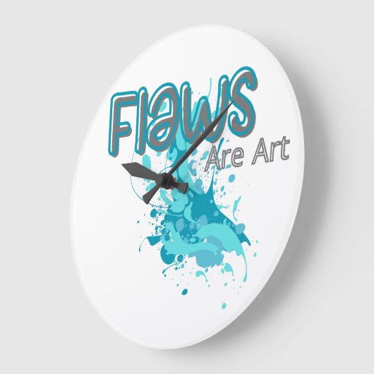 Flaws Are Art – Inspirational Abstract Splash Blue Grote Klok (Hoek)