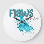 Flaws Are Art – Inspirational Abstract Splash Blue Grote Klok (Voorkant)