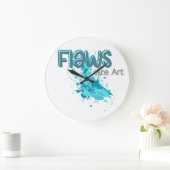 Flaws Are Art – Inspirational Abstract Splash Blue Grote Klok (Huis)